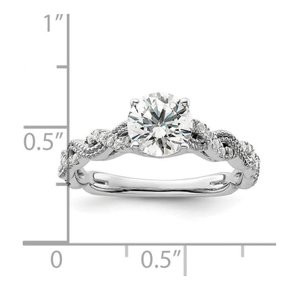 14K Weißgold Verlobungsring mit 0,2 ct. Labordiamant VS/SI+ G+, 1 ct. rundem Mittelstein