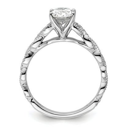 14K Weißgold Verlobungsring mit 0,2 ct. Labor-gezüchteten Diamanten VS/SI+ G+ und 1 ct. Diamant im Ovalschliff als Mittelstein