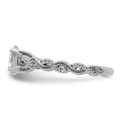 14K Weißgold Verlobungsring mit 0,2 ct. Labor-gezüchteten Diamanten VS/SI+ G+ und 1 ct. Diamant im Ovalschliff als Mittelstein