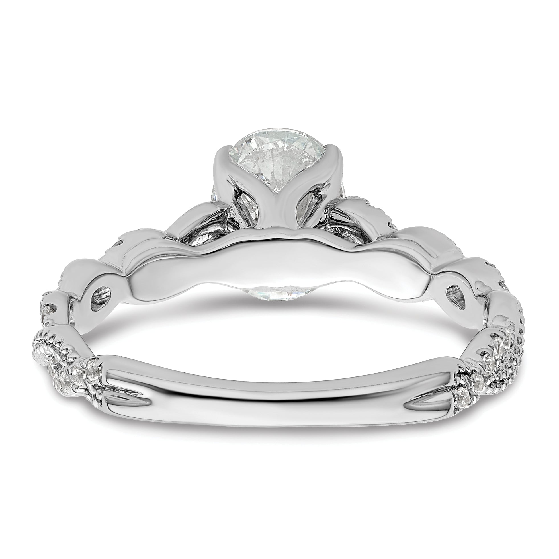14K Weißgold Verlobungsring mit 0,2 ct. Labor-gezüchteten Diamanten VS/SI+ G+ und 1 ct. Diamant im Ovalschliff als Mittelstein