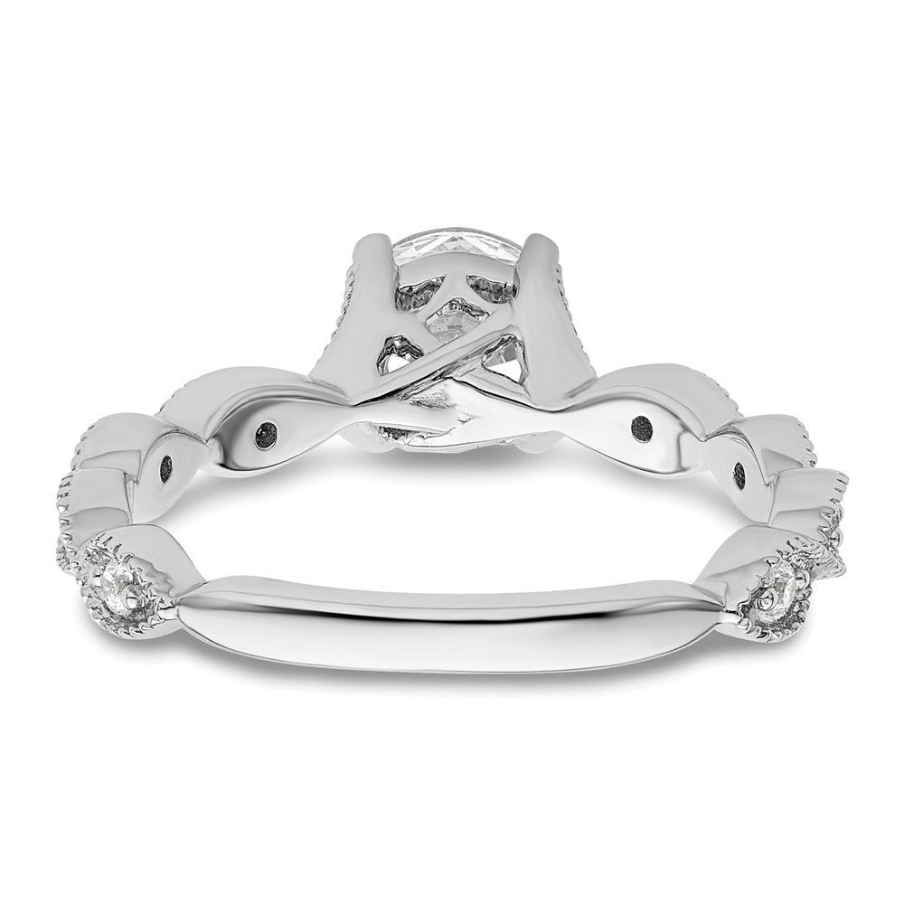 14K Weißgold Verlobungsring mit 0,125 ct. im Labor gezüchteten Diamanten VS/SI+ G+, 1 ct. rundem Center-Diamanten, Semi-Mount