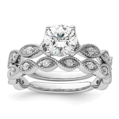 14K Weißgold Verlobungsring mit 0,125 ct. im Labor gezüchteten Diamanten VS/SI+ G+, 1 ct. rundem Center-Diamanten, Semi-Mount