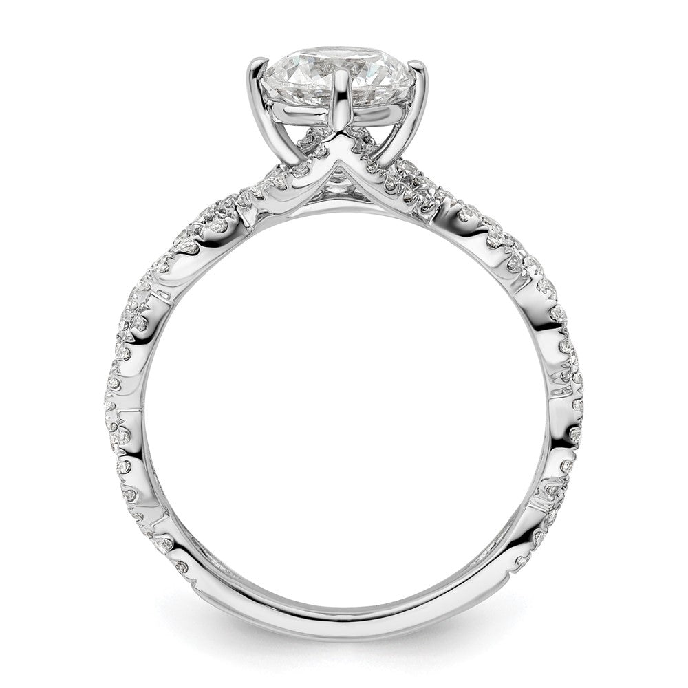 14K Weißgold Verlobungsring mit 0,5 ct. Labordiamanten VS/SI+ G+ und 1 ct. rundem Diamant als Mittelstein