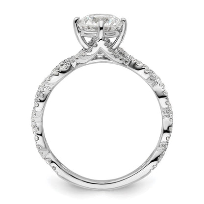 14K Weißgold Verlobungsring mit 0,5 ct. Labordiamanten VS/SI+ G+ und 1 ct. rundem Diamant als Mittelstein