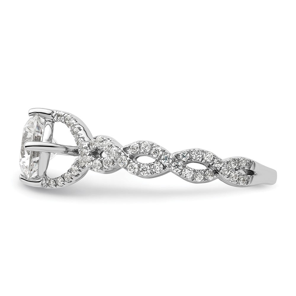 14K Weißgold Verlobungsring mit 0,5 ct. Labordiamanten VS/SI+ G+ und 1 ct. rundem Diamant als Mittelstein