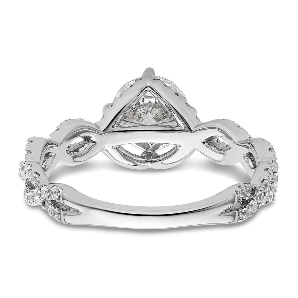 14K Weißgold Verlobungsring mit 0,5 ct. Labordiamanten VS/SI+ G+ und 1 ct. rundem Diamant als Mittelstein