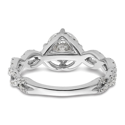 14K Weißgold Verlobungsring mit 0,5 ct. Labordiamanten VS/SI+ G+ und 1 ct. rundem Diamant als Mittelstein