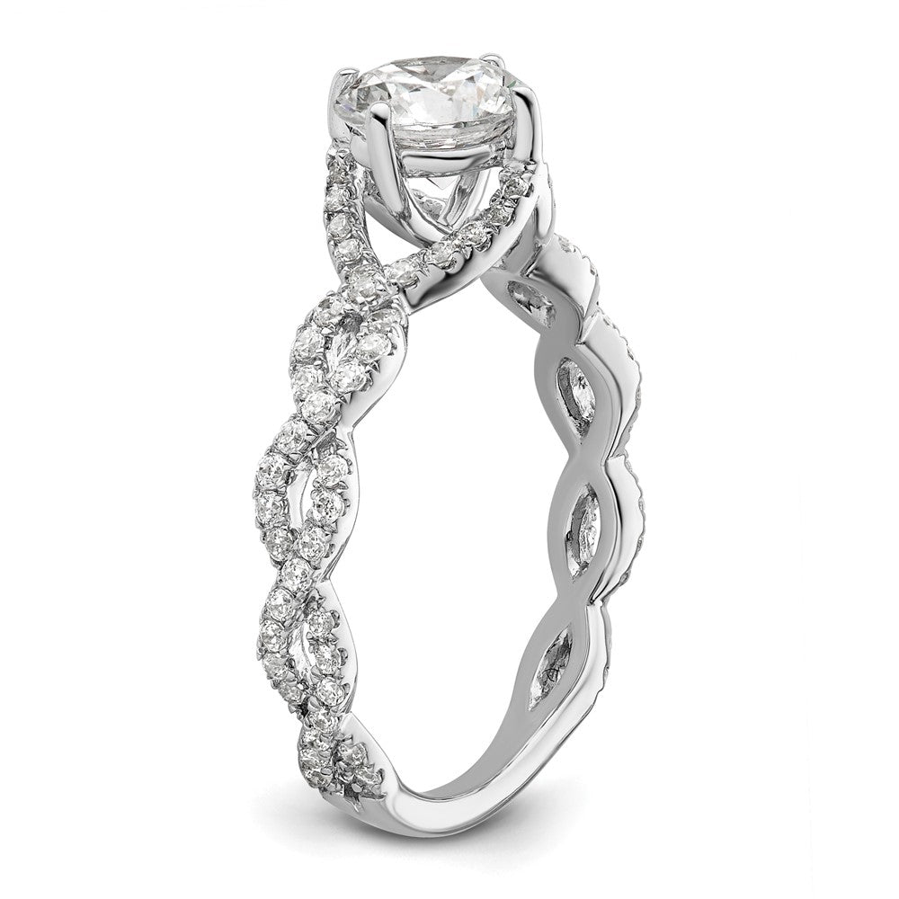 14K Weißgold Verlobungsring mit 0,5 ct. Labordiamanten VS/SI+ G+ und 1 ct. rundem Diamant als Mittelstein