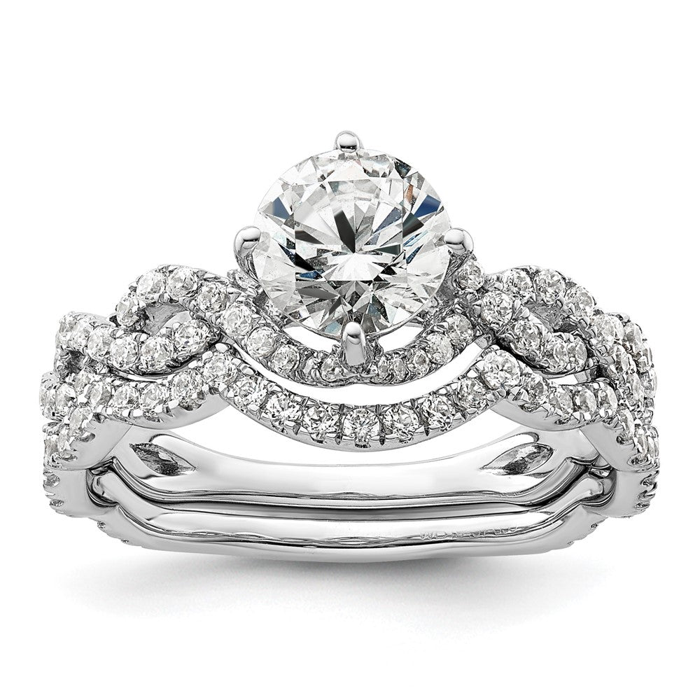 14K Weißgold Verlobungsring mit 0,5 ct. Labordiamanten VS/SI+ G+ und 1 ct. rundem Diamant als Mittelstein