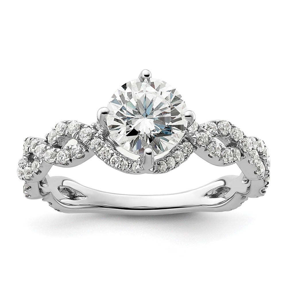 14K Weißgold Verlobungsring mit 0,5 ct. Labordiamanten VS/SI+ G+ und 1 ct. rundem Diamant als Mittelstein