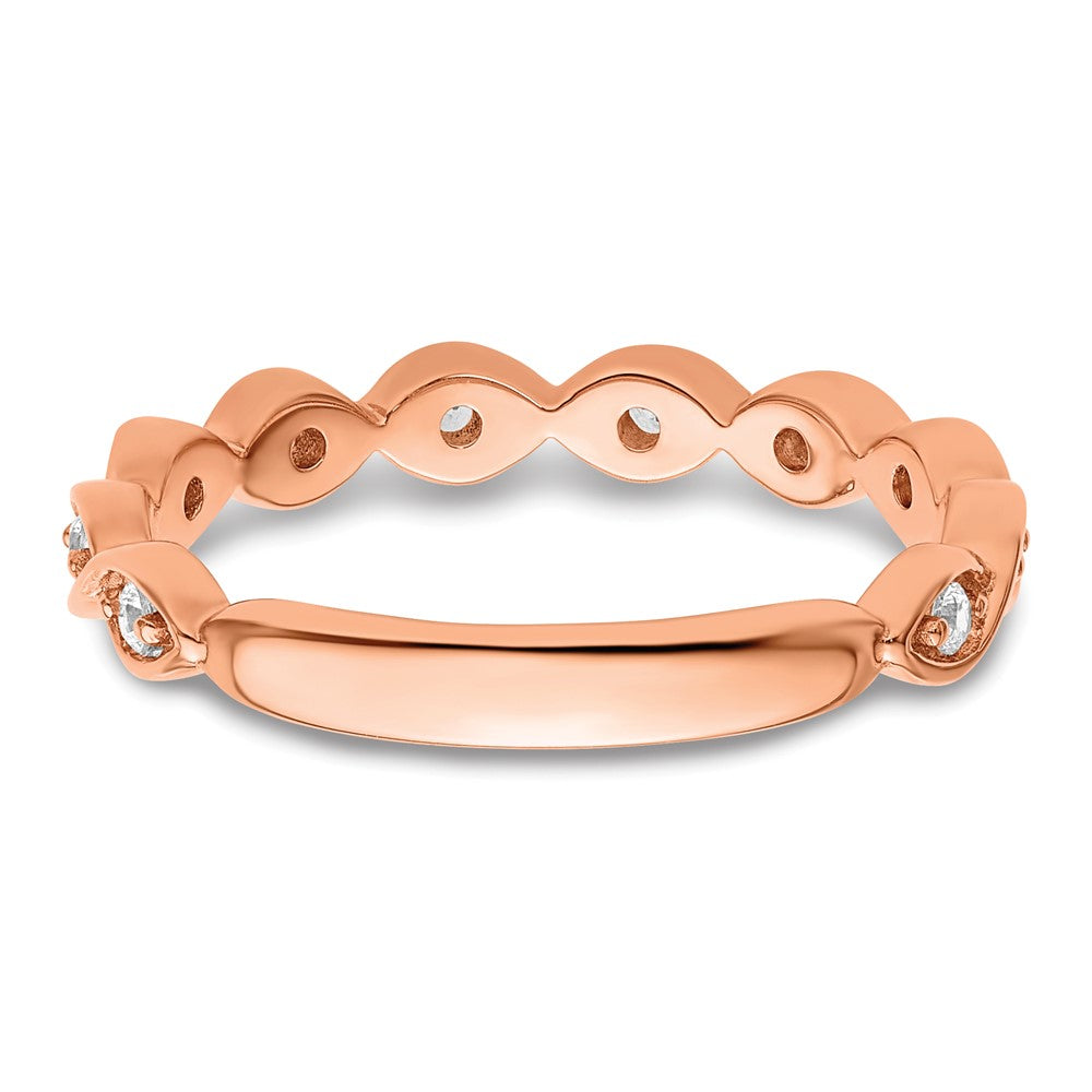 14K Roségold Ehering mit 0,2 ct. laborgezüchteten Diamanten, VS/SI+ G+, komplett besetzt