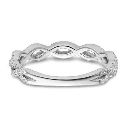 14K Weißgold Ehering mit 0,375 ct. im Labor gezüchteten Diamanten VS/SI+ G+