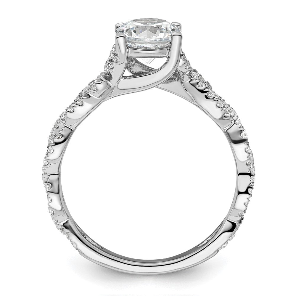 14K Weißgold 0,375 ct. Laborgezüchteter Diamant VS/SI+ G+ 1 ct. Mittelstein Verlobungsring