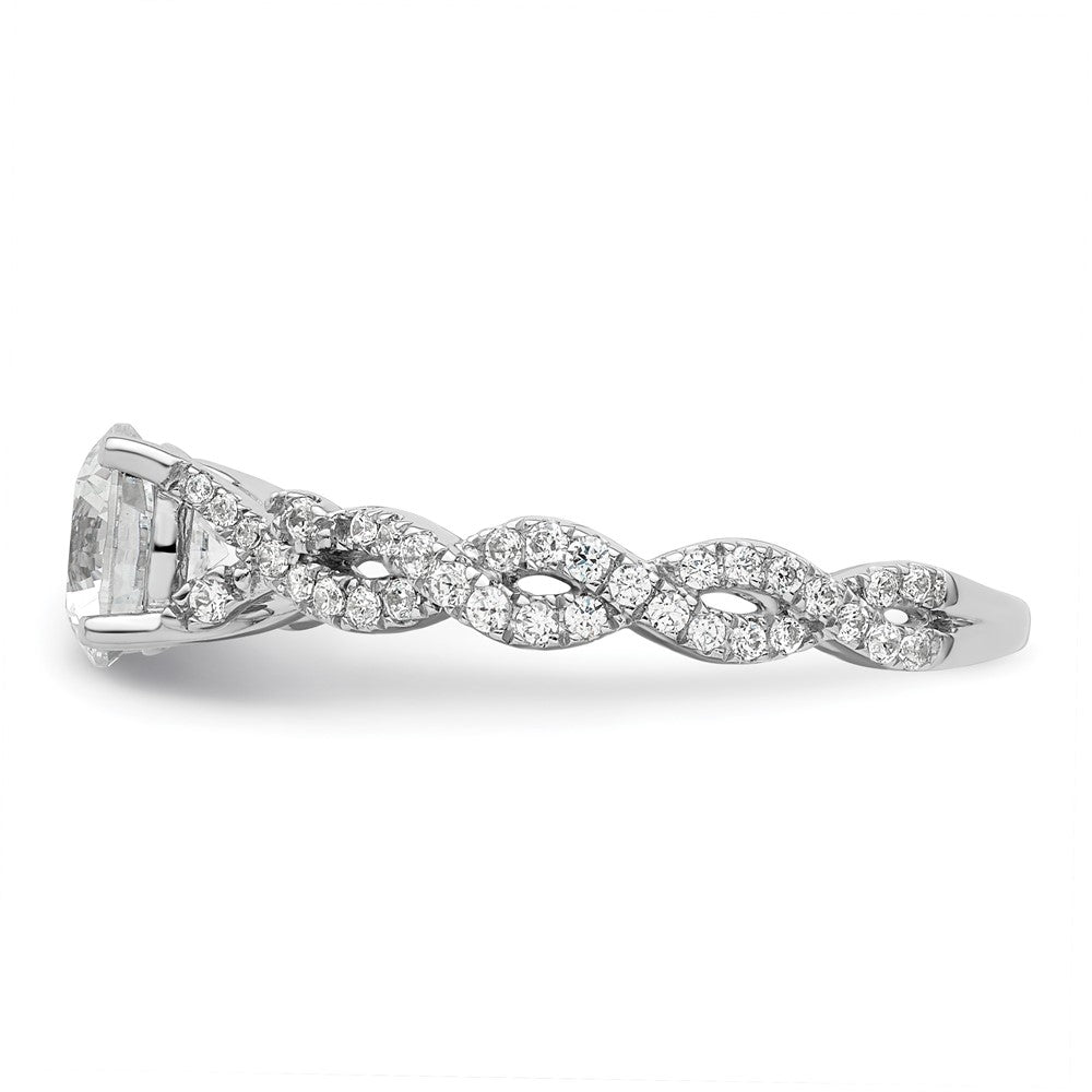 14K Weißgold 0,375 ct. Laborgezüchteter Diamant VS/SI+ G+ 1 ct. Mittelstein Verlobungsring