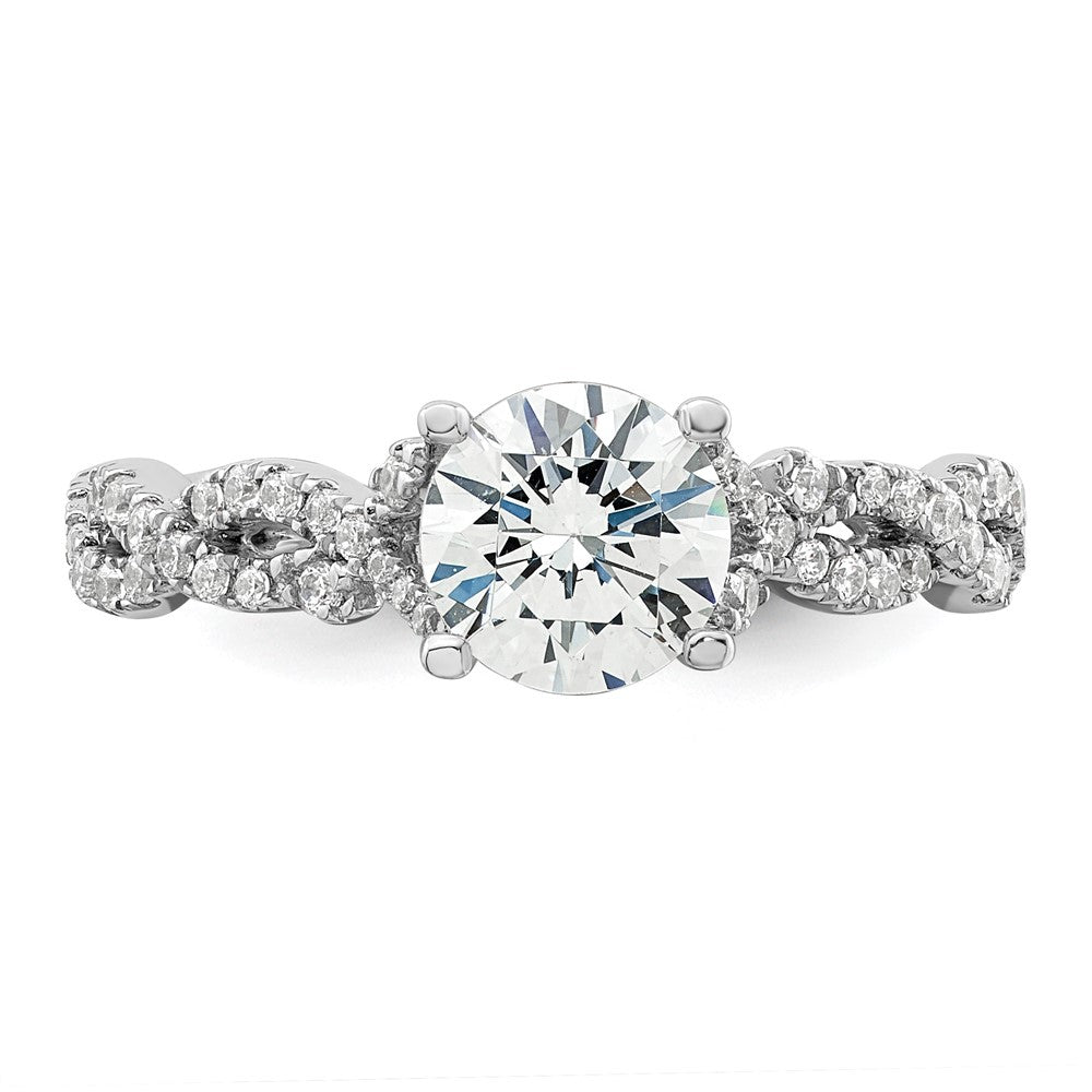 14K Weißgold 0,375 ct. Laborgezüchteter Diamant VS/SI+ G+ 1 ct. Mittelstein Verlobungsring