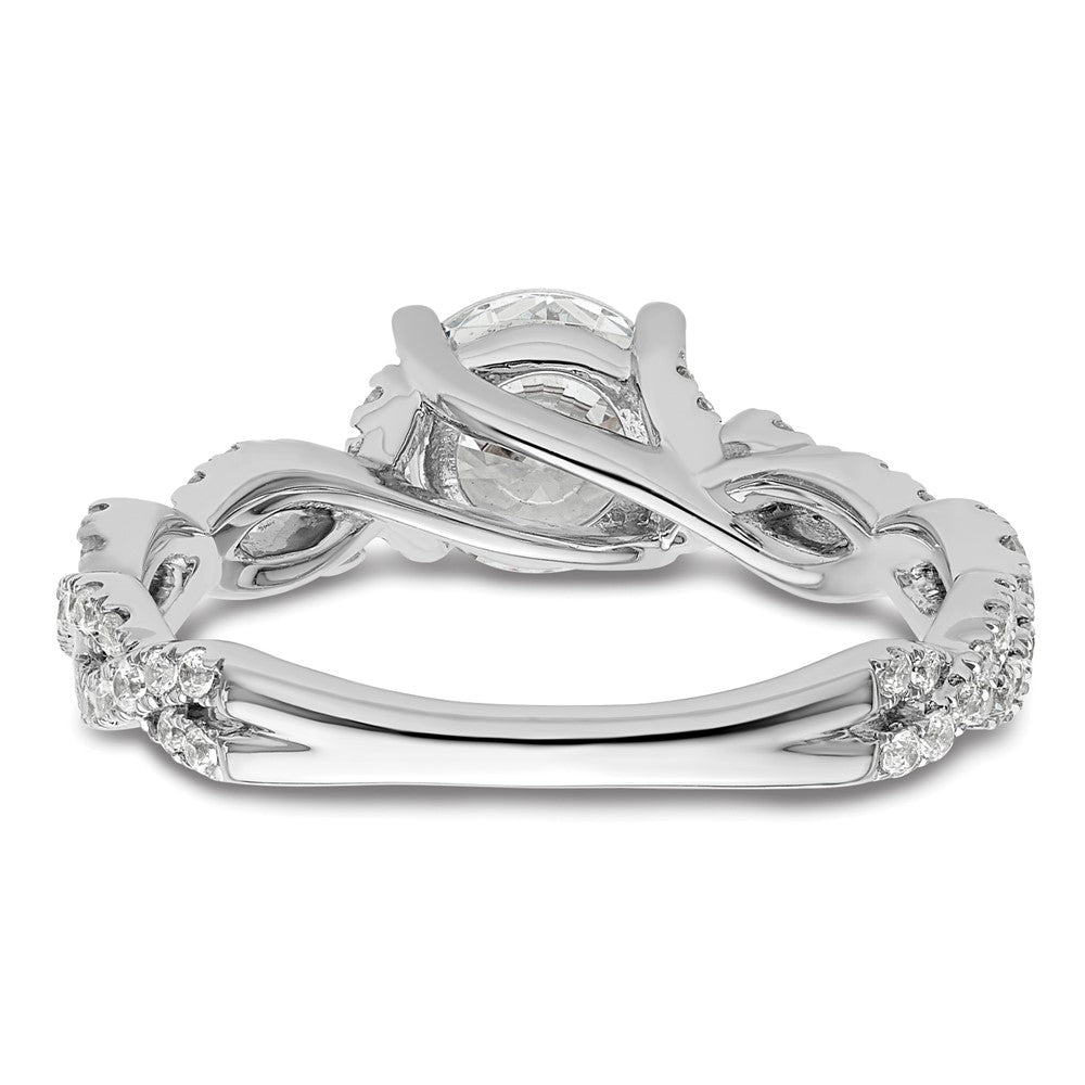 14K Weißgold 0,375 ct. Laborgezüchteter Diamant VS/SI+ G+ 1 ct. Mittelstein Verlobungsring