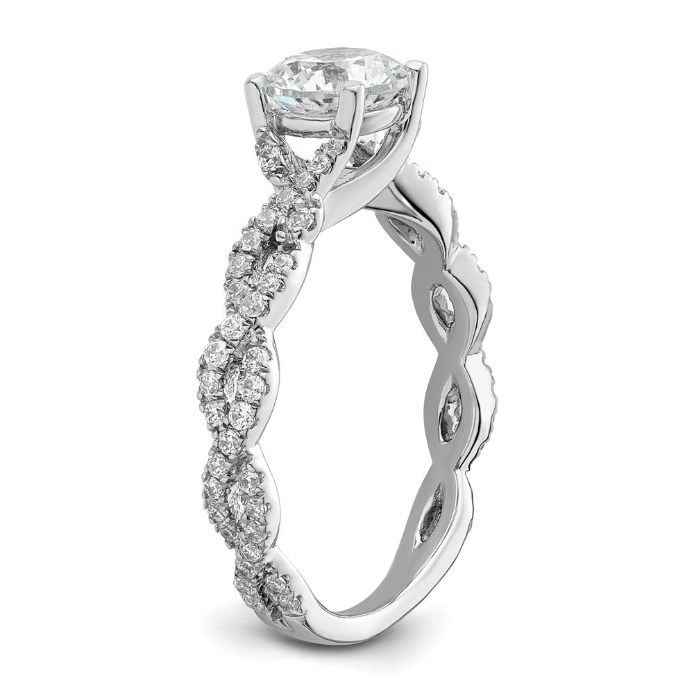 14K Weißgold 0,375 ct. Laborgezüchteter Diamant VS/SI+ G+ 1 ct. Mittelstein Verlobungsring