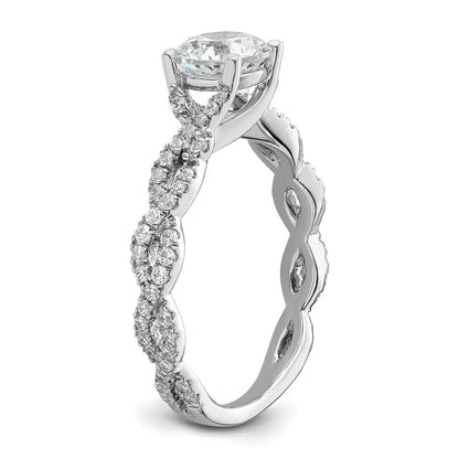 14K Weißgold 0,375 ct. Laborgezüchteter Diamant VS/SI+ G+ 1 ct. Mittelstein Verlobungsring