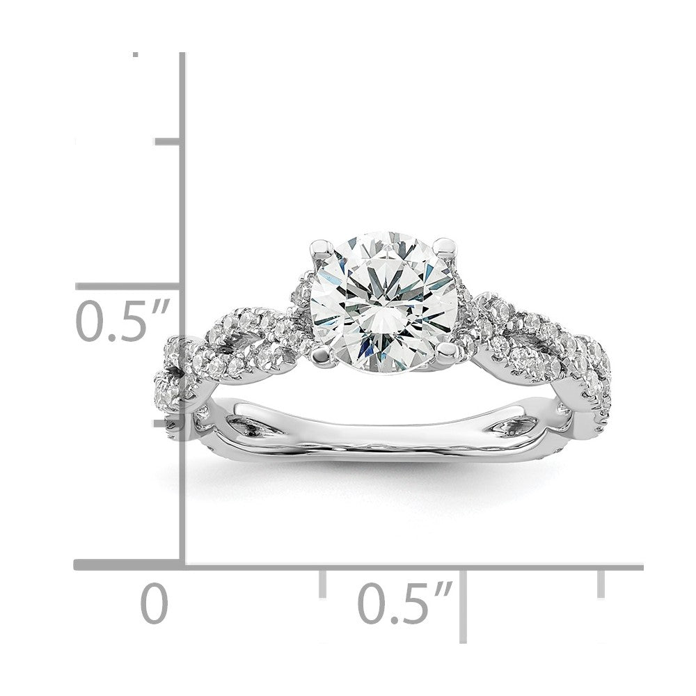 14K Weißgold 0,375 ct. Laborgezüchteter Diamant VS/SI+ G+ 1 ct. Mittelstein Verlobungsring