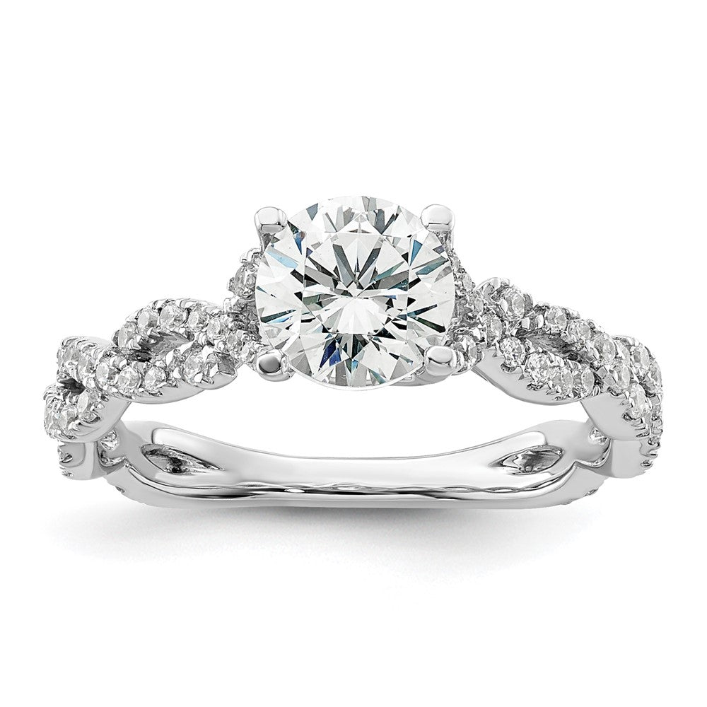 14K Weißgold 0,375 ct. Laborgezüchteter Diamant VS/SI+ G+ 1 ct. Mittelstein Verlobungsring