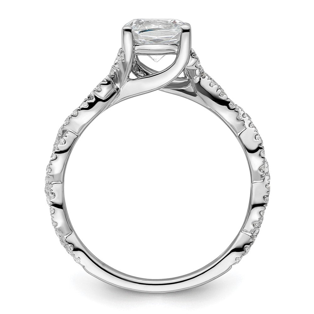 14K Weißgold Verlobungsring mit 0,375 ct. Laborgezüchteten Diamanten VS/SI+ G+ und 1 ct. Diamant im Kissenschliff als Mittelstein