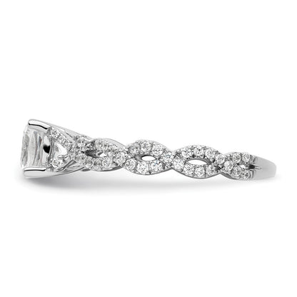 14K Weißgold Verlobungsring mit 0,375 ct. Laborgezüchteten Diamanten VS/SI+ G+ und 1 ct. Diamant im Kissenschliff als Mittelstein