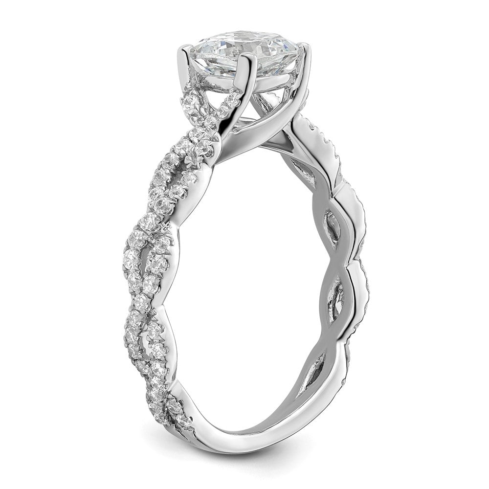14K Weißgold Verlobungsring mit 0,375 ct. Laborgezüchteten Diamanten VS/SI+ G+ und 1 ct. Diamant im Kissenschliff als Mittelstein