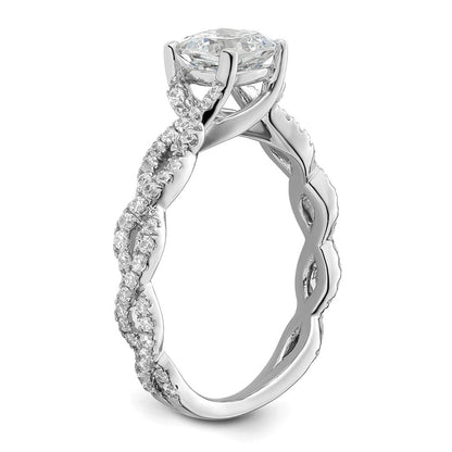 14K Weißgold Verlobungsring mit 0,375 ct. Laborgezüchteten Diamanten VS/SI+ G+ und 1 ct. Diamant im Kissenschliff als Mittelstein