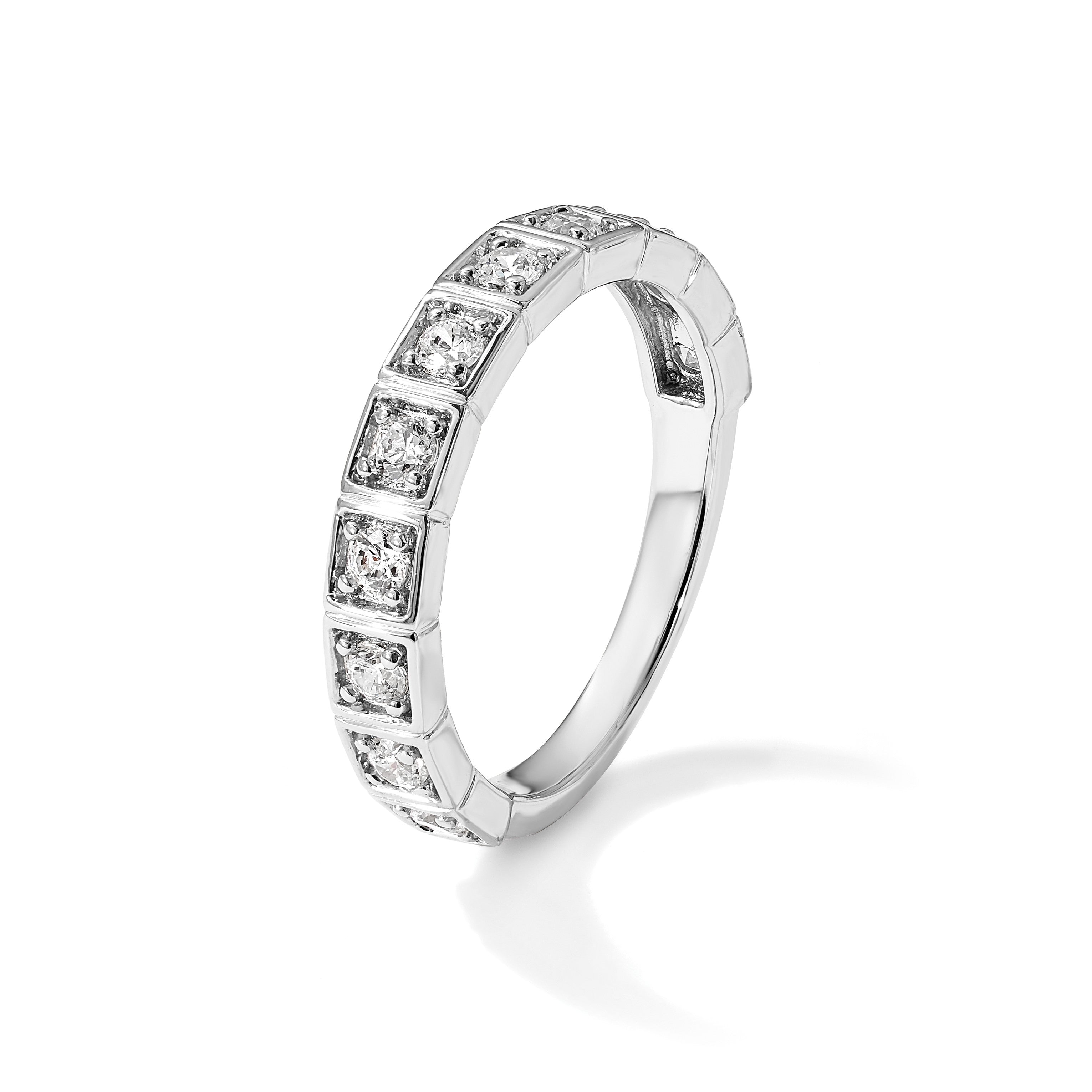 14K Weißgold Fashion-Ring mit 0,5 ct. im Labor gezüchteten Diamanten VS/SI+ G+