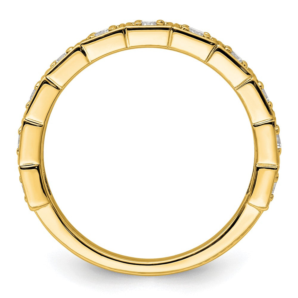 14K Gelbgold Ehering mit 0,5 ct. im Labor gezüchteten Diamanten VS/SI+ G+
