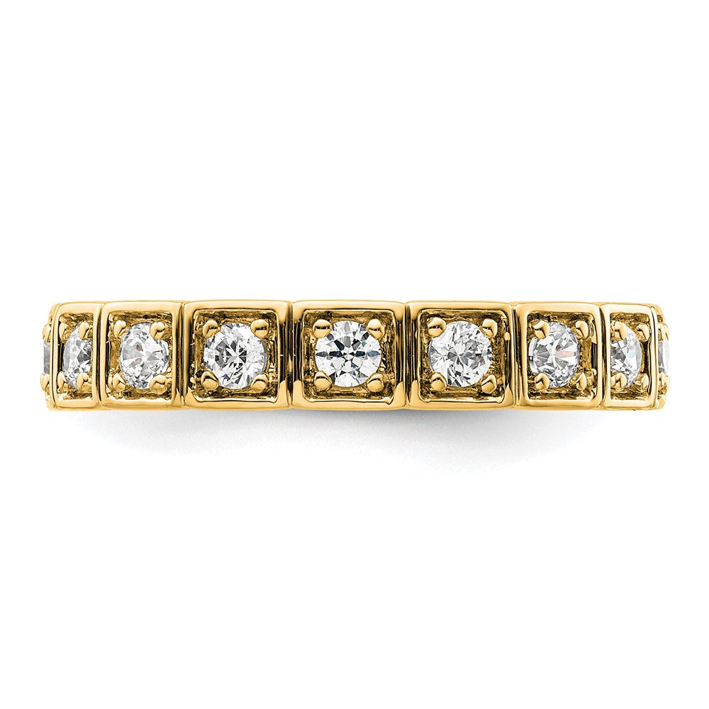 14K Gelbgold Ehering mit 0,5 ct. im Labor gezüchteten Diamanten VS/SI+ G+