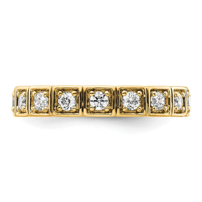 14K Gelbgold Ehering mit 0,5 ct. im Labor gezüchteten Diamanten VS/SI+ G+