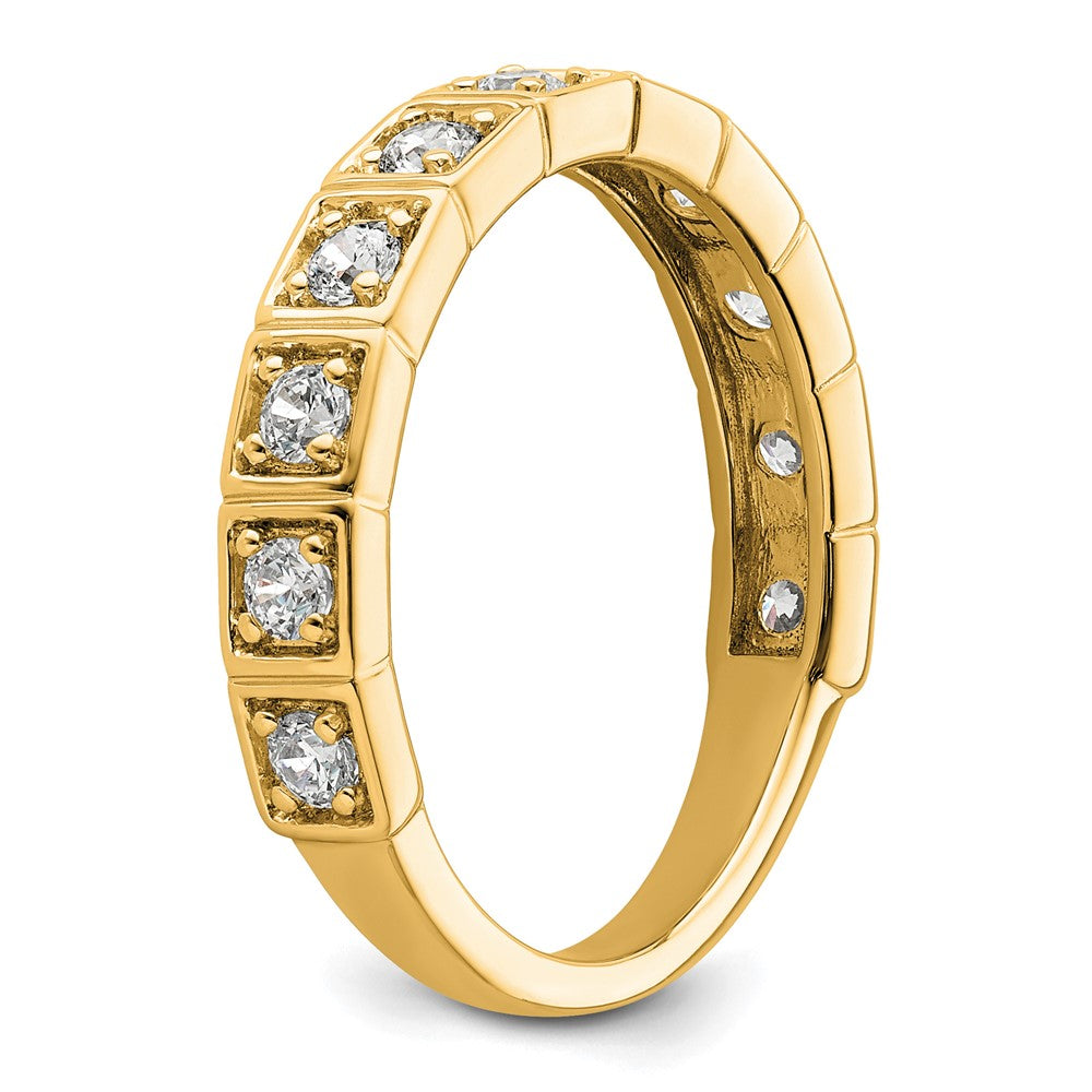 14K Gelbgold Ehering mit 0,5 ct. im Labor gezüchteten Diamanten VS/SI+ G+