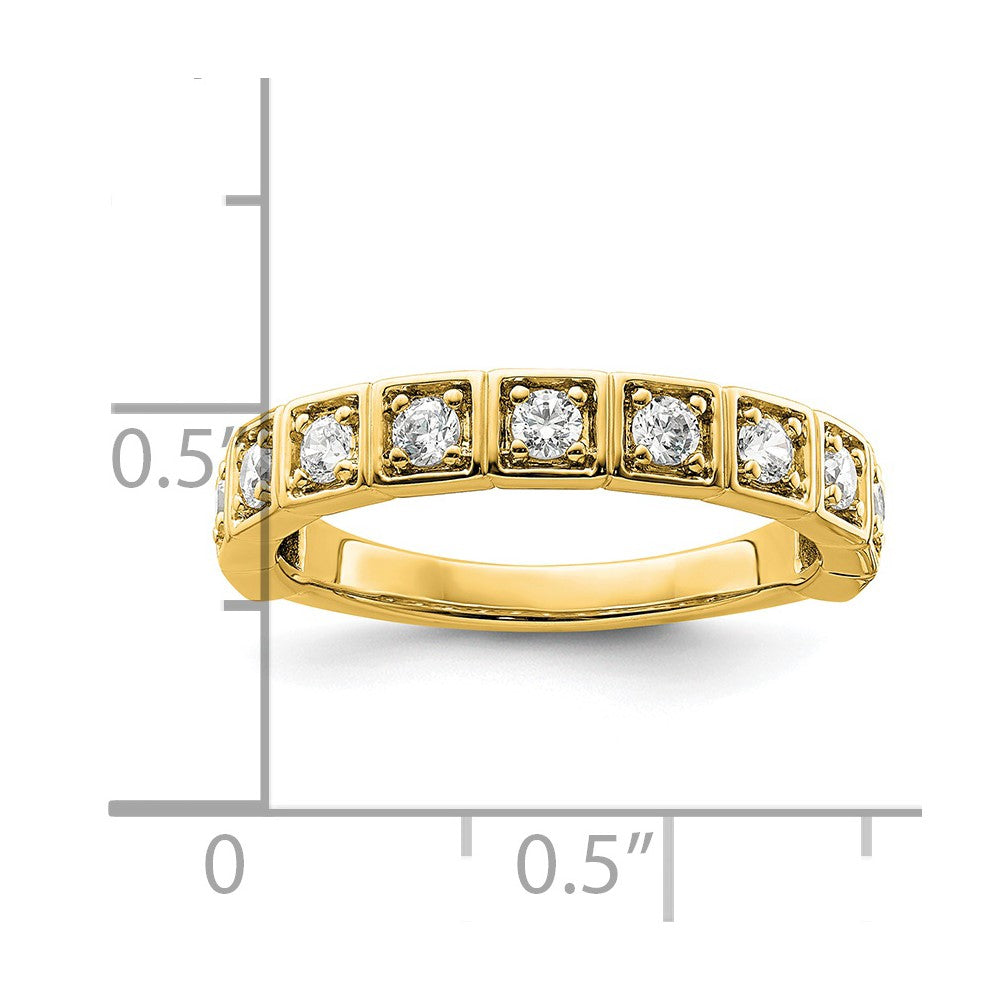 14K Gelbgold Ehering mit 0,5 ct. im Labor gezüchteten Diamanten VS/SI+ G+