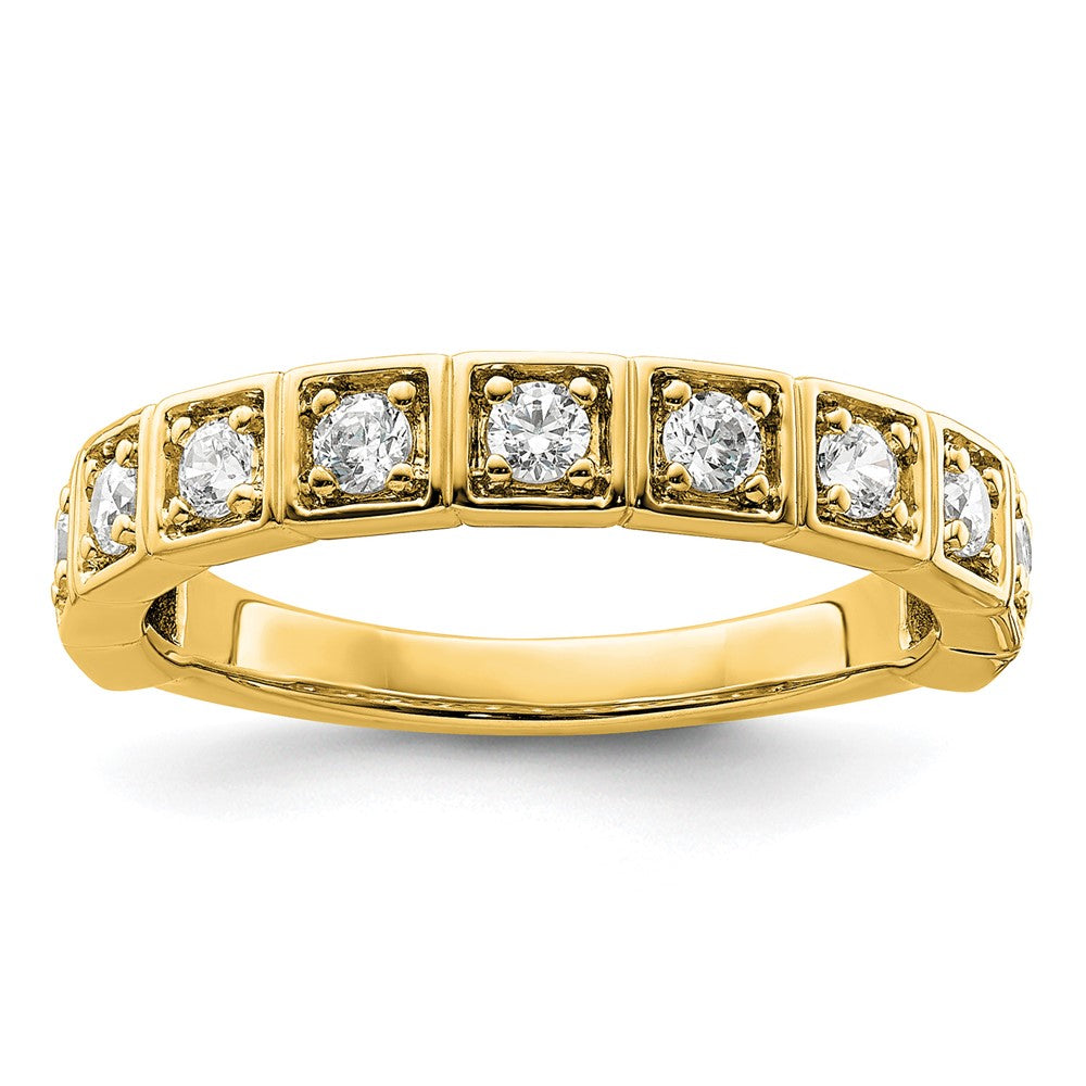 14K Gelbgold Ehering mit 0,5 ct. im Labor gezüchteten Diamanten VS/SI+ G+