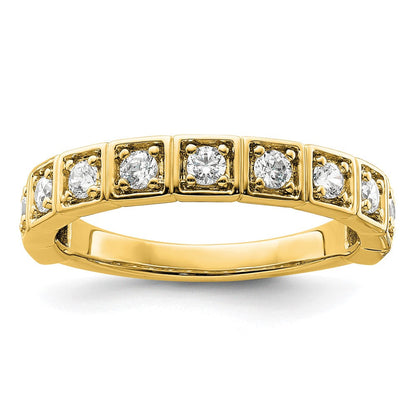 14K Gelbgold Ehering mit 0,5 ct. im Labor gezüchteten Diamanten VS/SI+ G+