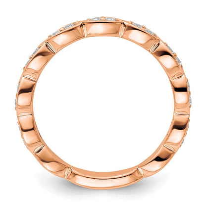 14K Roségold Fashion-Ring mit 0,25 ct. Labor-gezüchteten Diamanten VS/SI+ G+
