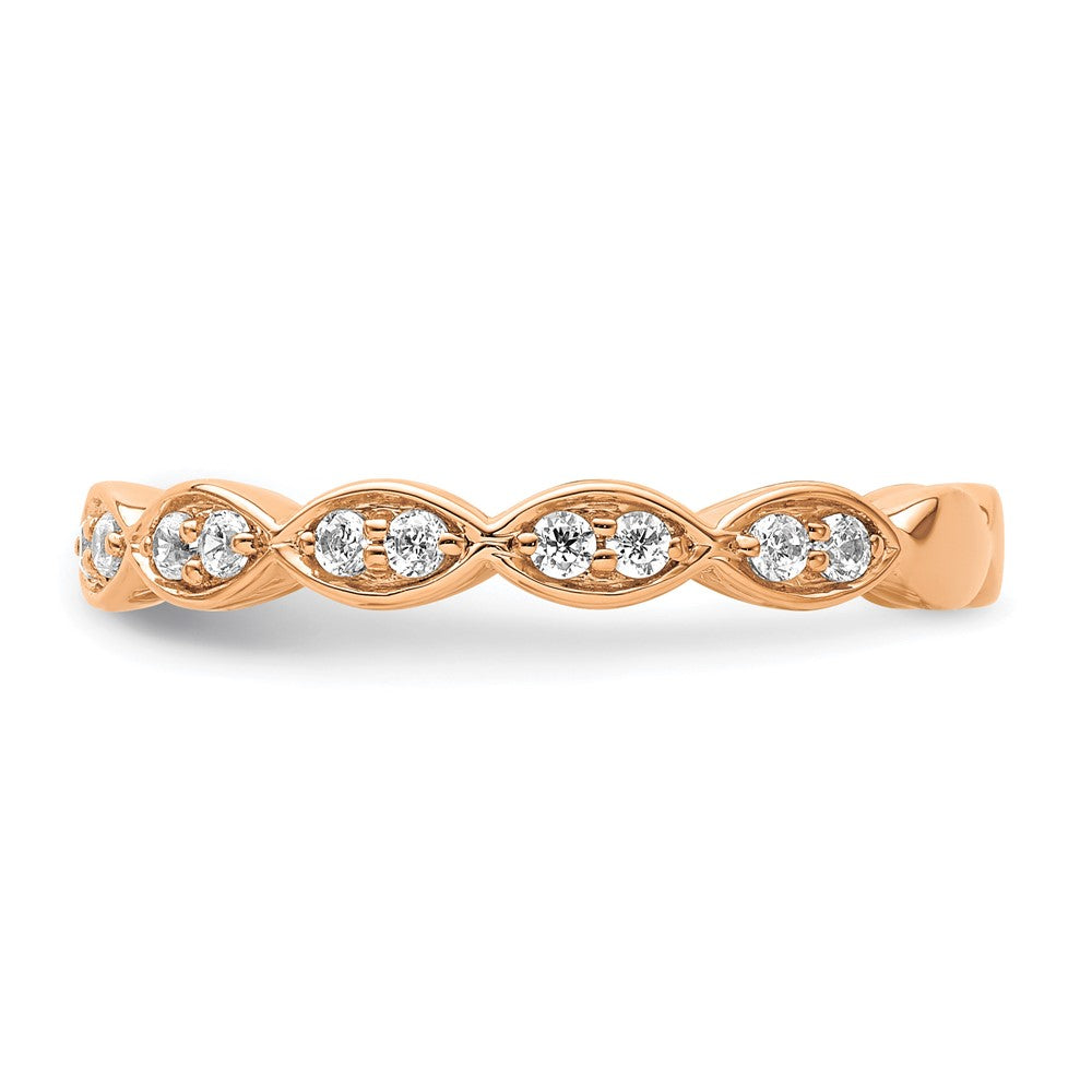 14K Roségold Fashion-Ring mit 0,25 ct. Labor-gezüchteten Diamanten VS/SI+ G+