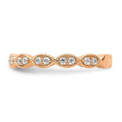 14K Roségold Fashion-Ring mit 0,25 ct. Labor-gezüchteten Diamanten VS/SI+ G+