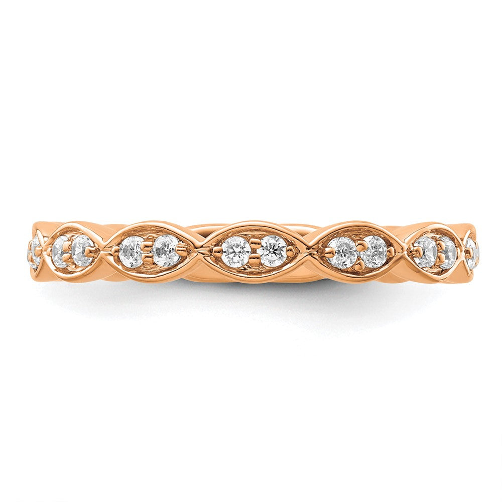 14K Roségold Fashion-Ring mit 0,25 ct. Labor-gezüchteten Diamanten VS/SI+ G+