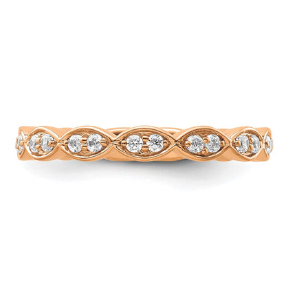 14K Roségold Fashion-Ring mit 0,25 ct. Labor-gezüchteten Diamanten VS/SI+ G+
