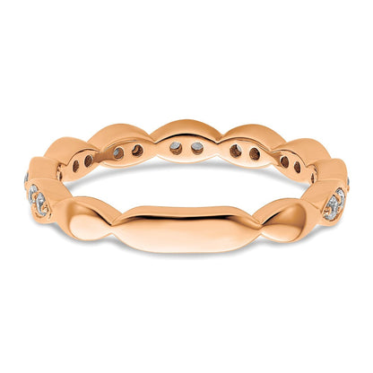 14K Roségold Fashion-Ring mit 0,25 ct. Labor-gezüchteten Diamanten VS/SI+ G+