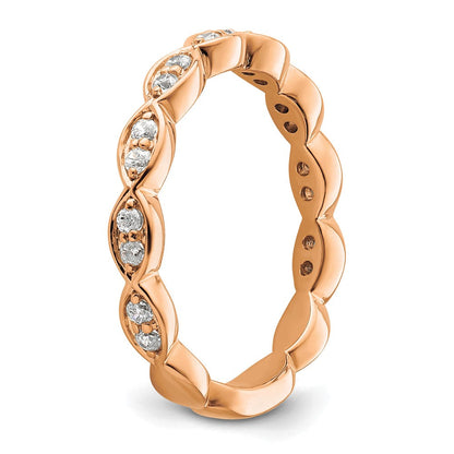 14K Roségold Fashion-Ring mit 0,25 ct. Labor-gezüchteten Diamanten VS/SI+ G+