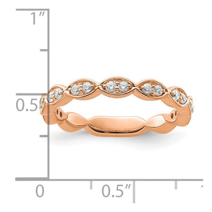 14K Roségold Fashion-Ring mit 0,25 ct. Labor-gezüchteten Diamanten VS/SI+ G+