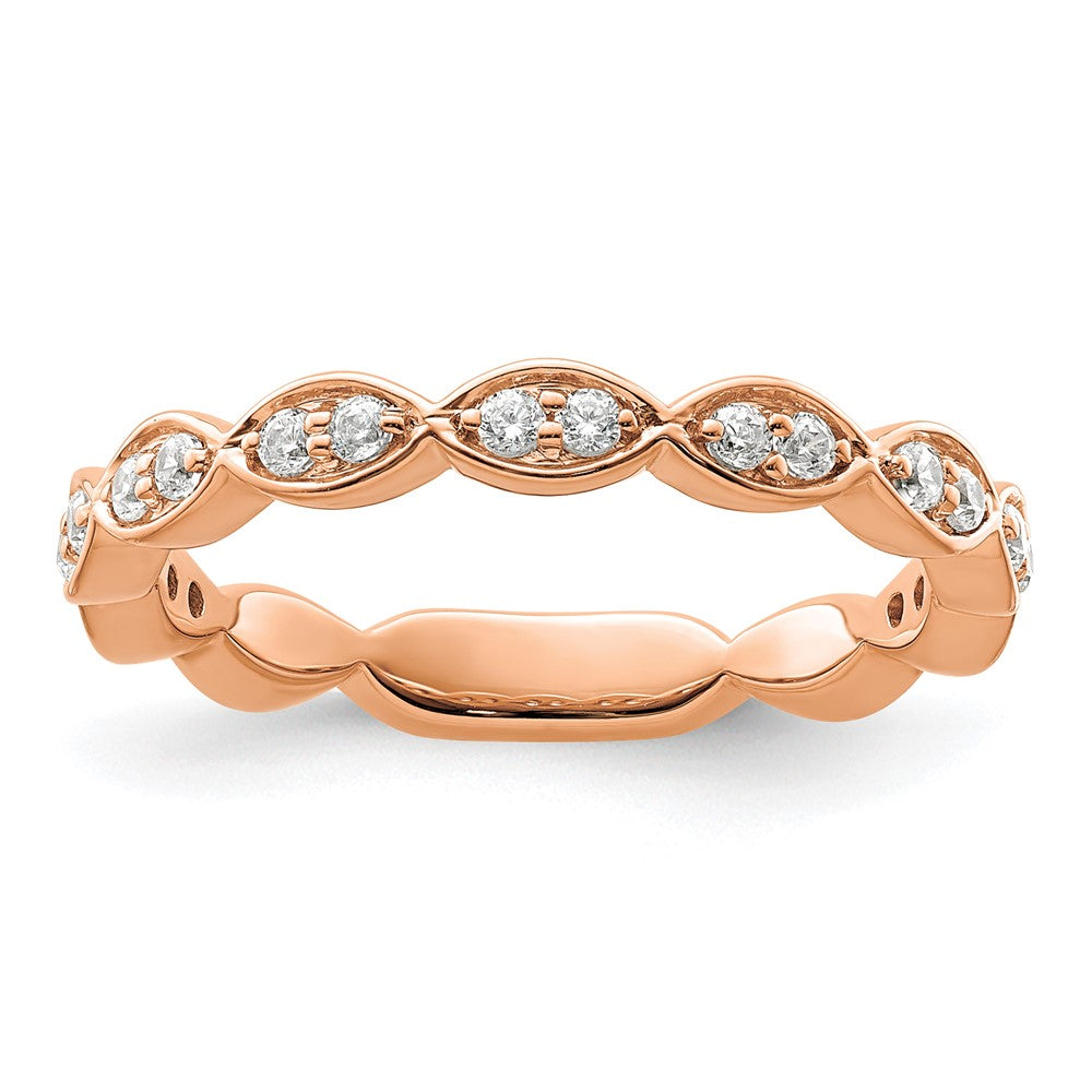 14K Roségold Fashion-Ring mit 0,25 ct. Labor-gezüchteten Diamanten VS/SI+ G+