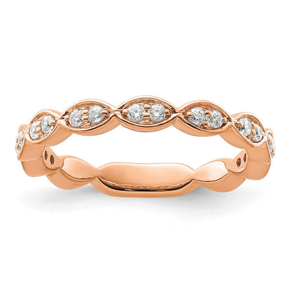 14K Roségold Fashion-Ring mit 0,25 ct. Labor-gezüchteten Diamanten VS/SI+ G+