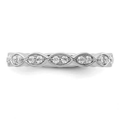 14K Weißgold Fashion-Ring mit 0,25 ct. im Labor gezüchteten Diamanten VS/SI+ G+