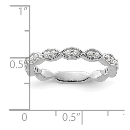 14K Weißgold Fashion-Ring mit 0,25 ct. im Labor gezüchteten Diamanten VS/SI+ G+