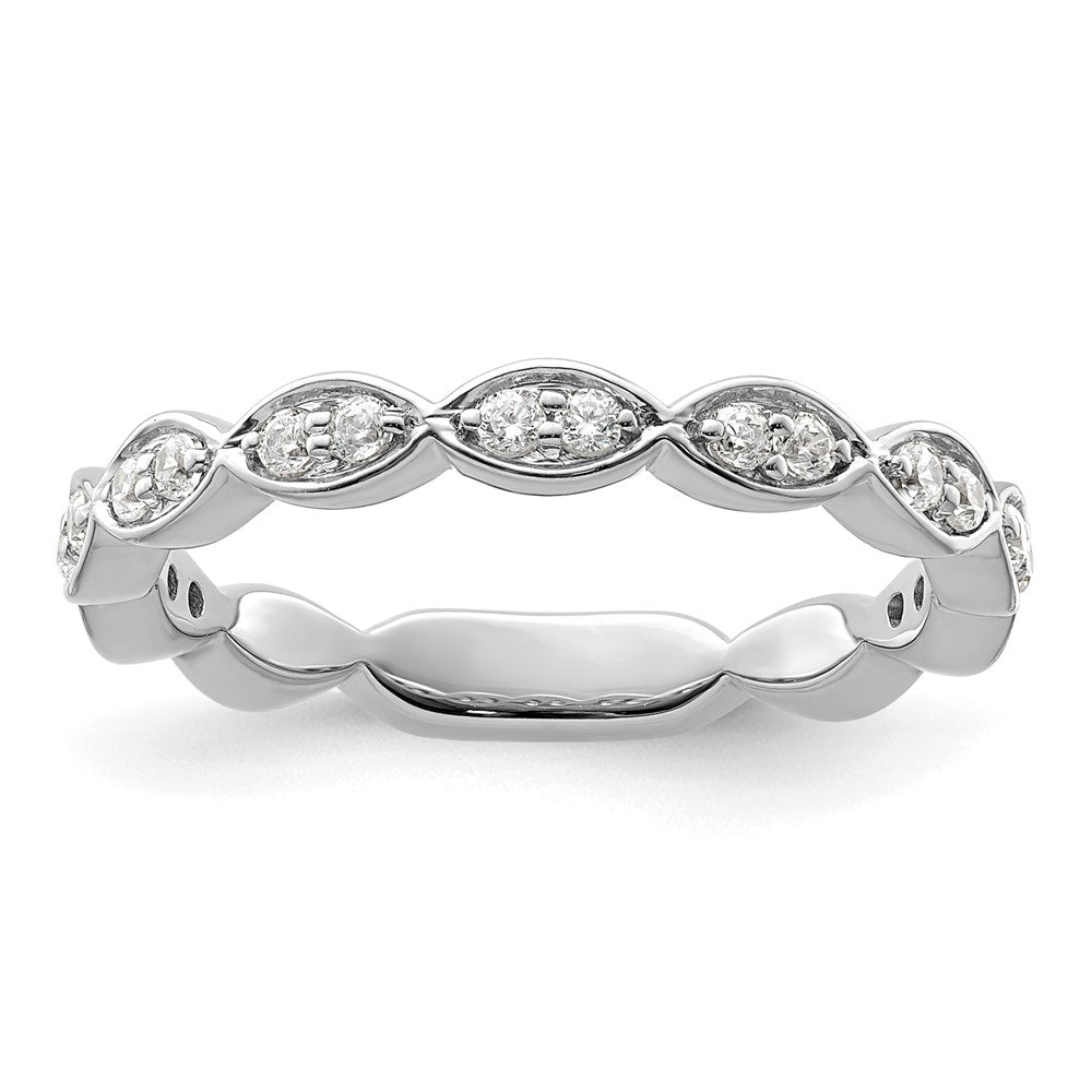 14K Weißgold Fashion-Ring mit 0,25 ct. im Labor gezüchteten Diamanten VS/SI+ G+