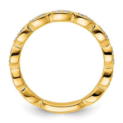 14K Gelbgold Fashion-Ring mit 0,25 ct. Labor-gezüchteten Diamanten VS/SI+ G+